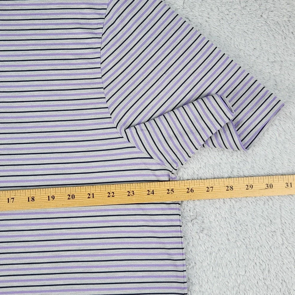 Ralph Lauren Polo Mens 2XL Purple Gray Striped Pro Fit Performance Wicking NEW